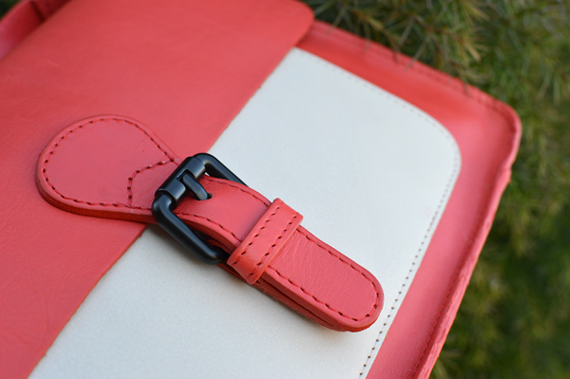 Blood Orange/Beige Ivy leather satchel handbag gifted by Hotter Shoes Miss Amy May casual vintage style 