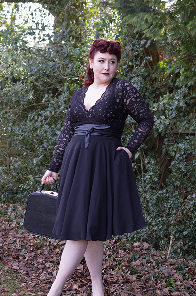 Black shirley skirt Joanie Clothing plus size pinup vintage inspired Miss Amy May fit size review