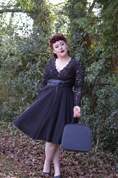 Black shirley skirt Joanie Clothing plus size pinup vintage inspired Miss Amy May fit size review