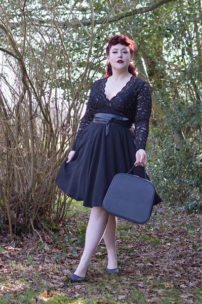 Black shirley skirt Joanie Clothing plus size pinup vintage inspired Miss Amy May fit size review
