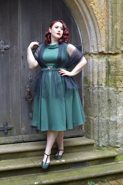 Arista-Gia dress Miss Candyfloss size fit review plus size Miss Amy May Dark Green Toscana shoes by Charlie Stone Shoes