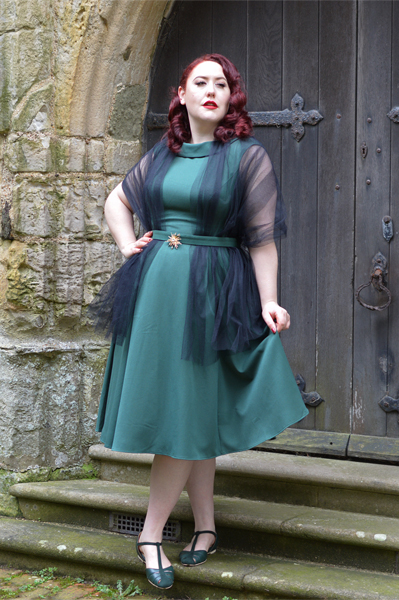 Arista-Gia dress Miss Candyfloss size fit review plus size Miss Amy May Dark Green Toscana shoes by Charlie Stone Shoes