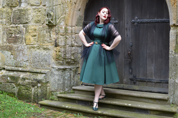 Plus Size Vintage Dresses 1950s Green Elegance [Miss Candyfloss Charlie  Stone Shoes] Miss Amy May