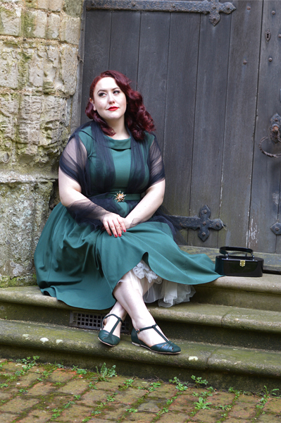 Arista-Gia dress Miss Candyfloss size fit review plus size Miss Amy May Dark Green Toscana shoes by Charlie Stone Shoes