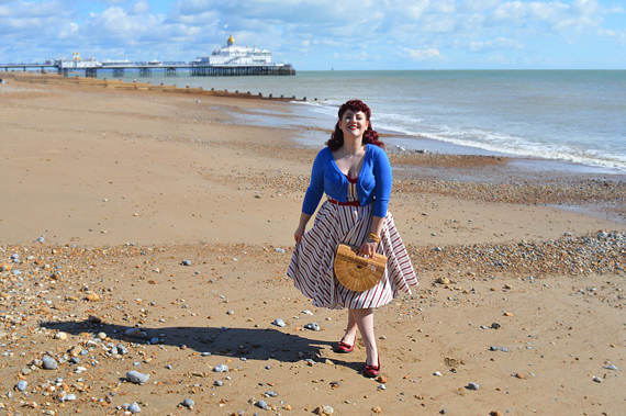 nautical Candy Stripe Nova Dress by Collectif Clothing mainline plus size fit review Miss Amy May