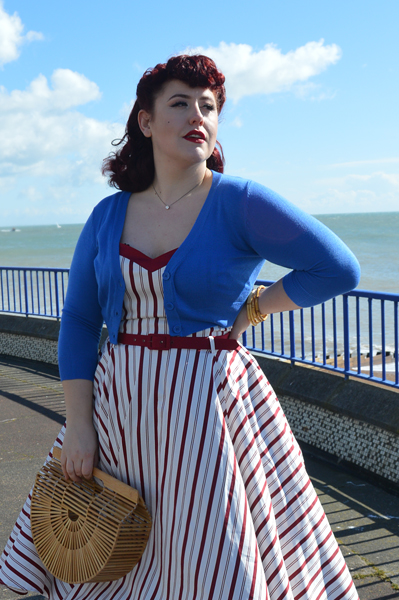 nautical Candy Stripe Nova Dress by Collectif Clothing mainline plus size fit review Miss Amy May