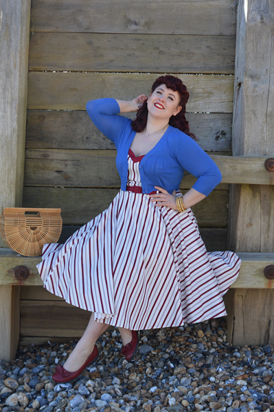 nautical Candy Stripe Nova Dress by Collectif Clothing mainline plus size fit review Miss Amy May