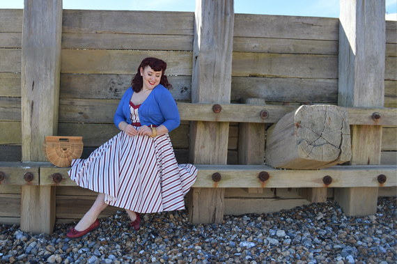 nautical Candy Stripe Nova Dress by Collectif Clothing mainline plus size fit review Miss Amy May