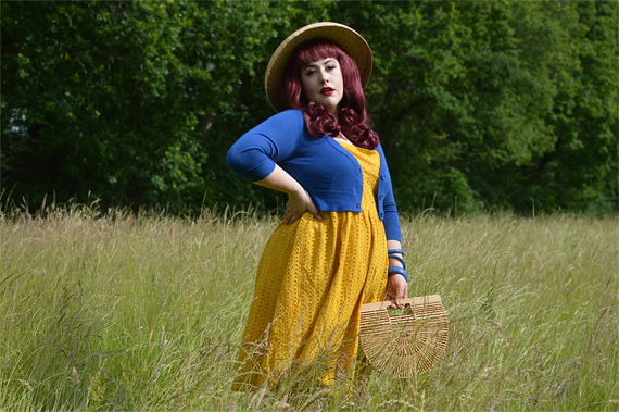 Joanie Clothing Yellow Eyelet lace Gemma sun dress gifted fit sizing plus size review pinup Miss Amy May