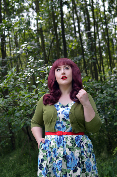 Blue Floral Hysteria dress gifted by Joanie Clothing plus size fit review Miss Amy May