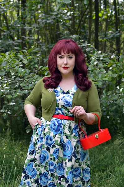 Blue Floral Hysteria dress gifted by Joanie Clothing plus size fit review Miss Amy May