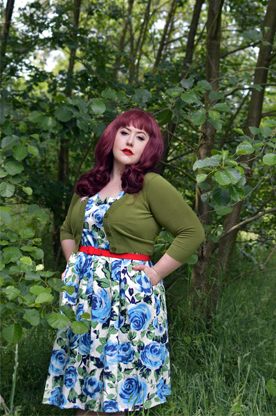 Blue Floral Hysteria dress gifted by Joanie Clothing plus size fit review Miss Amy May