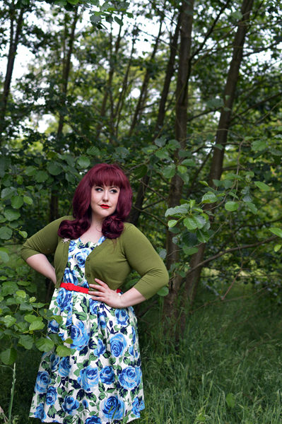 Blue Floral Hysteria dress gifted by Joanie Clothing plus size fit review Miss Amy May