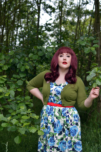 Blue Floral Hysteria dress gifted by Joanie Clothing plus size fit review Miss Amy May