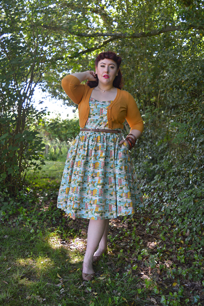 Joanie Clothing Provence print Sunday dress plus size pinup fit review gifted Miss Amy May
