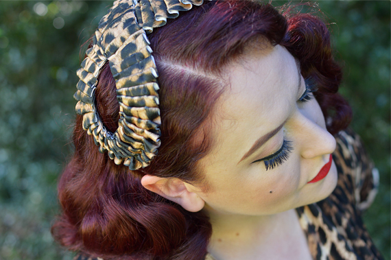 infinity hat by Belbeina Lee leopard print New Zealand vintage hat maker milliner small business Miss Amy May