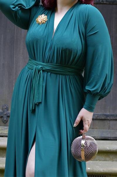Green Claudia dress by Alexandra King for Deadly is the Female plus size fit review Miss Amy May