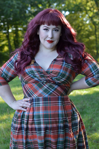 Hell Bunny plus size Oktober autumn tartan 50s dress size fit review Miss Amy May discount code Amymay20!% hellbunny.com
