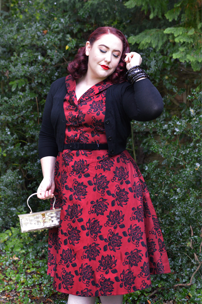 Elegant Floral Florence Dress gifted by Lady V London fit size review plus size pinup Miss Amy May