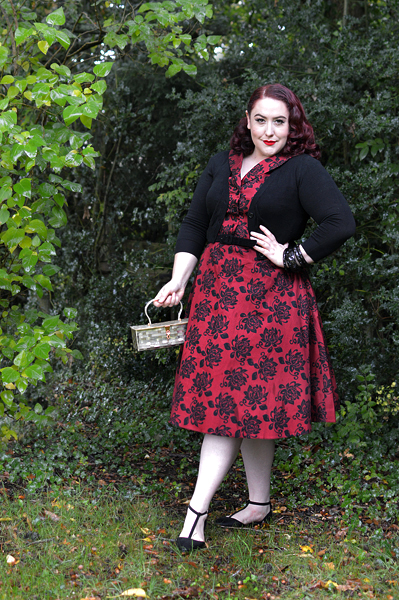 Elegant Floral Florence Dress gifted by Lady V London fit size review plus size pinup Miss Amy May