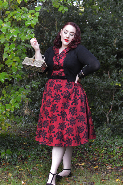Elegant Floral Florence Dress gifted by Lady V London fit size review plus size pinup Miss Amy May