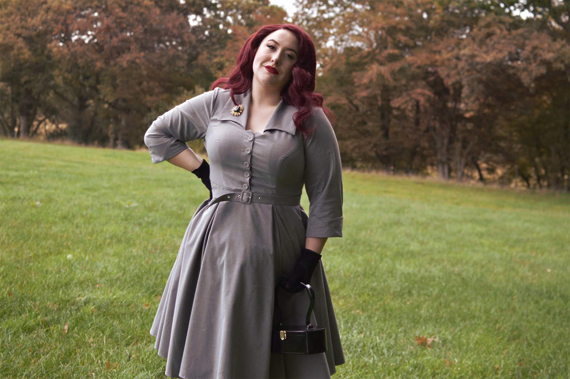 Miss Candyfloss gifted Leontine-Silver dress fit size review plus size pinup Miss Amy May