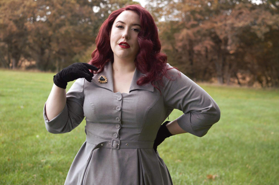 Miss Candyfloss gifted Leontine-Silver dress fit size review plus size pinup Miss Amy May