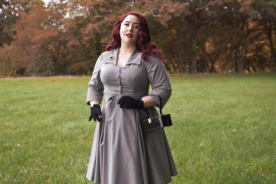 Miss Candyfloss gifted Leontine-Silver dress fit size review plus size pinup Miss Amy May