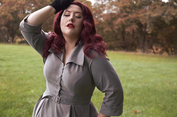 Miss Candyfloss gifted Leontine-Silver dress fit size review plus size pinup Miss Amy May