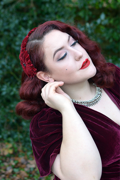 Burgundy Large Daisy hat Belbeina lee handmade vintage fascinator Miss Amy May