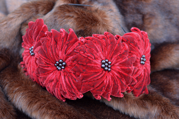Burgundy Large Daisy hat Belbeina lee handmade vintage fascinator Miss Amy May
