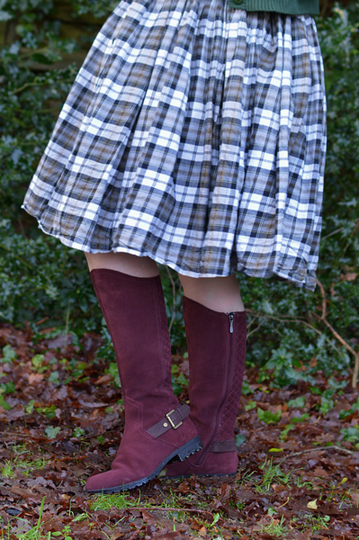 SANDRINGHAM BOOTS knee high quilted quality Hotter Shoes Miss Amy May plus size pinup review