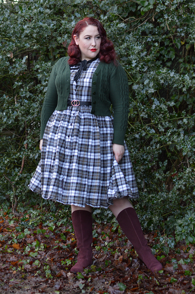 SANDRINGHAM BOOTS knee high quilted quality Hotter Shoes Miss Amy May plus size pinup review