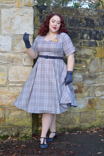 Tatum-lee tartan dress Dear Marilyn gifted by Miss Candyfloss fit size review plus size pinup Miss Amy May