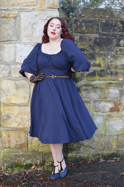 Vixen by Micheline Pitt Vacation peasant dress 60s plus size fit review miss Amy May