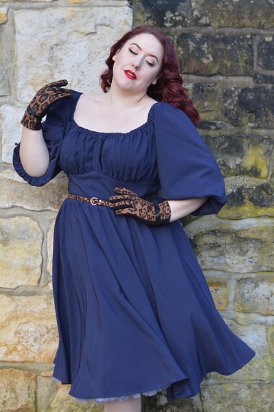 Vixen by Micheline Pitt Vacation peasant dress 60s plus size fit review miss Amy May