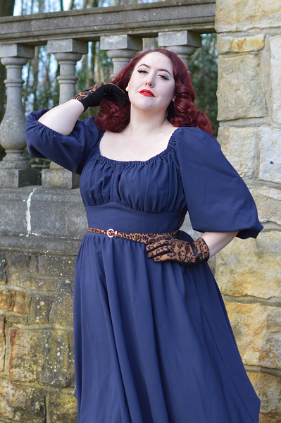 Vixen by Micheline Pitt Vacation peasant dress 60s plus size fit review miss Amy May