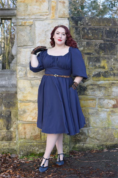 Vixen by Micheline Pitt Vacation peasant dress 60s plus size fit review miss Amy May