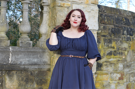 Vixen by Micheline Pitt Vacation peasant dress 60s plus size fit review miss Amy May