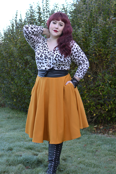 Amelie 50s mustard skirt Hell Bunny gifted Miss Amy May plus size pinup fit size review discount code Amymay20!% hellbunny.com