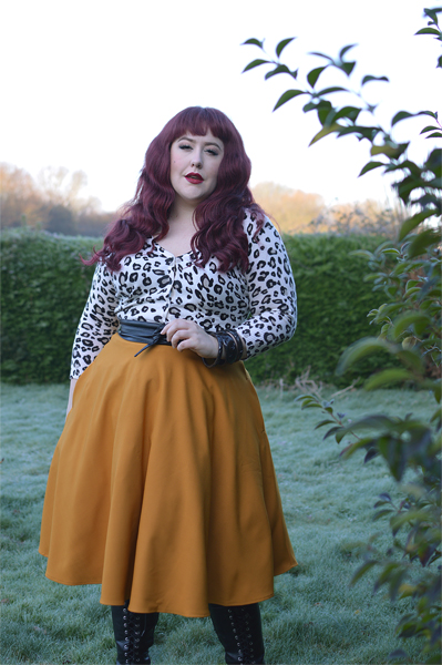 Amelie 50s mustard skirt Hell Bunny gifted Miss Amy May plus size pinup fit size review discount code Amymay20!% hellbunny.com