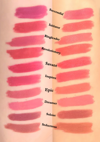 Swatches Maybelline Superstay Matte Ink liquid lipstick new shades released Jan 2020 comparison Revolutionary Successful Ringleader Initiator Mover 