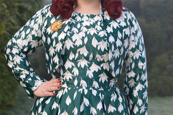 Dolly and Dotty Annie 50s dress Green Myrtle Snowdrop print matching Betty jacket dress set plus size fit review pinup Miss Amy May