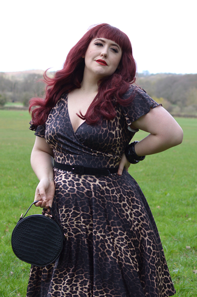 Hell Bunny Eartha Leo dress flutter sleeve plus size fit review Miss Amy May discount code Hellbunny.com Amymay20!%