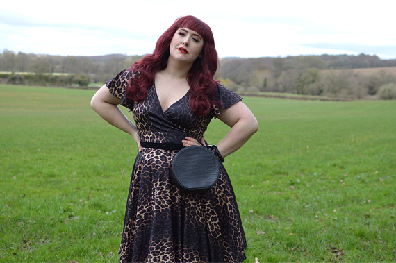 Hell Bunny Eartha Leo dress flutter sleeve plus size fit review Miss Amy May discount code Hellbunny.com Amymay20!%