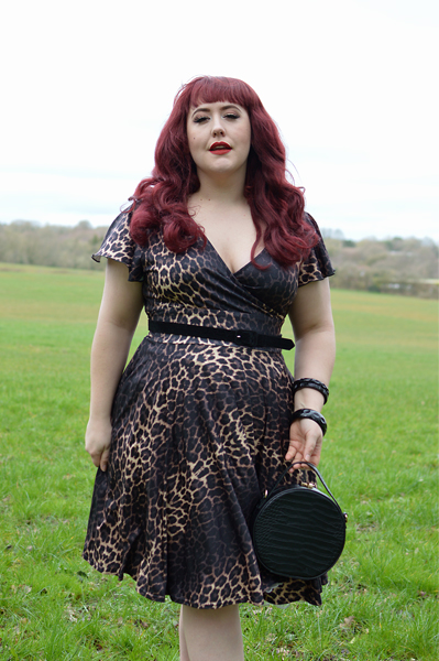 Hell Bunny Eartha Leo dress flutter sleeve plus size fit review Miss Amy May discount code Hellbunny.com Amymay20!%