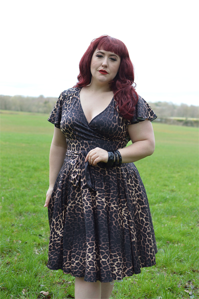 Hell Bunny Eartha Leo dress flutter sleeve plus size fit review Miss Amy May discount code Hellbunny.com Amymay20!%