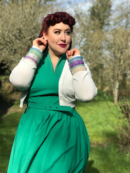 Mint Sorbet, Parma Violet, Frosty, Coconut, Rose and Sherbet bangles by Splendette