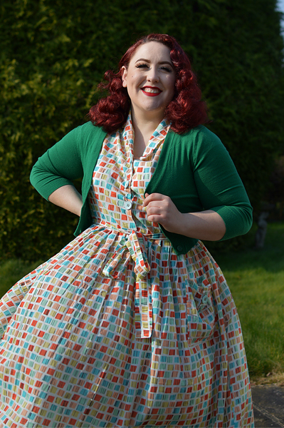 Square Print Shirt Dress gifted by Love UR Look plus size pinup Miss Amy May fit size review