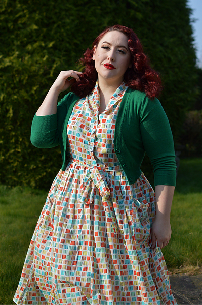 Square Print Shirt Dress gifted by Love UR Look plus size pinup Miss Amy May fit size review